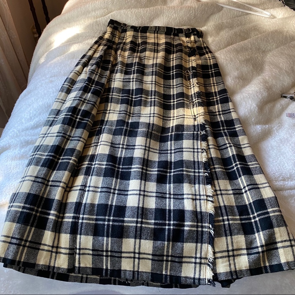 100% wool Scottish tartan maxi skirt